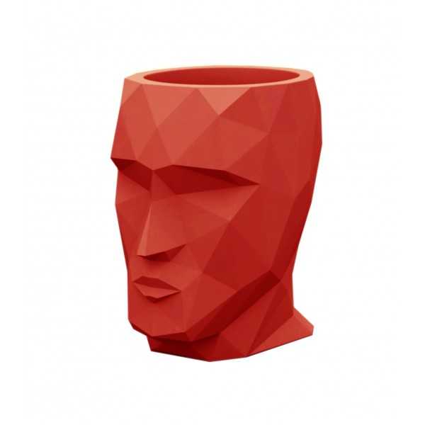 Grand Pot de fleur en forme de tête - Rouge - ADAN 100