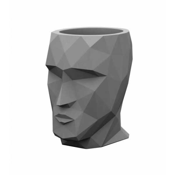 Small flower pot in the shape of a head - Anthracite - NANO ADAN