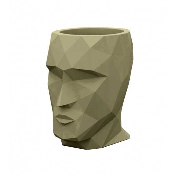 Small flower pot in the shape of a head - Kaki - NANO ADAN