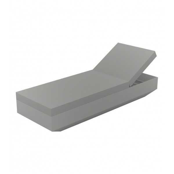 Vela chaise longue design Vondom laquée - gris acier