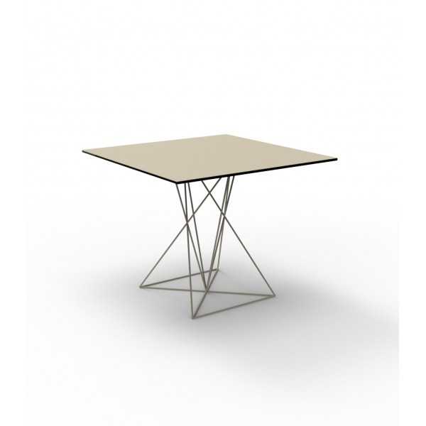 FAZ Table Carrée Inox Vondom - écru