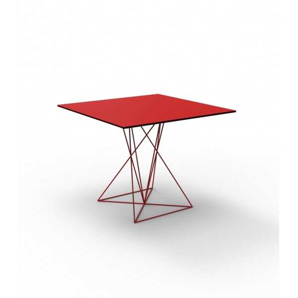 Vondom FAZ Table Design Carrée Inox - rouge