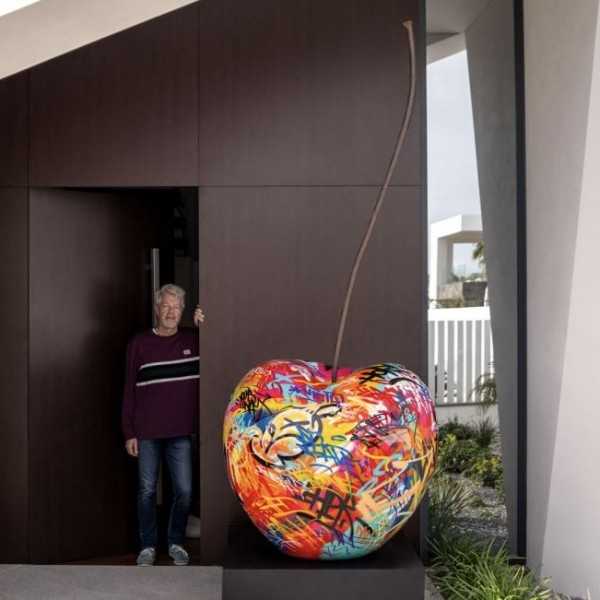 CHERRY GRAFFITI 120 - Large Cherry Sculpture diameter 120 cm