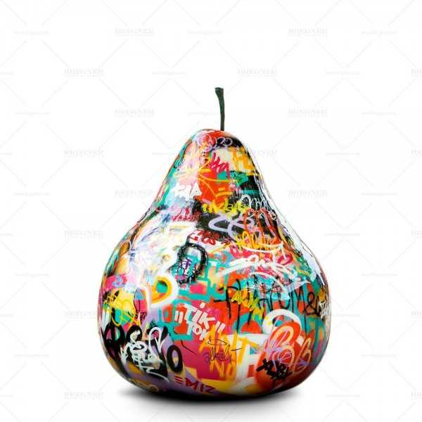 Pear Graffiti 58 grande sculpture poire Bull & Stein