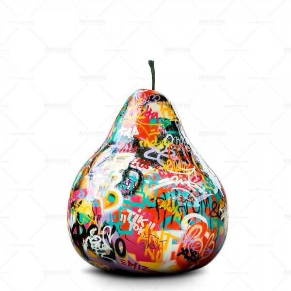 Large Pear Sculpture with Graffiti by Bull & Stein