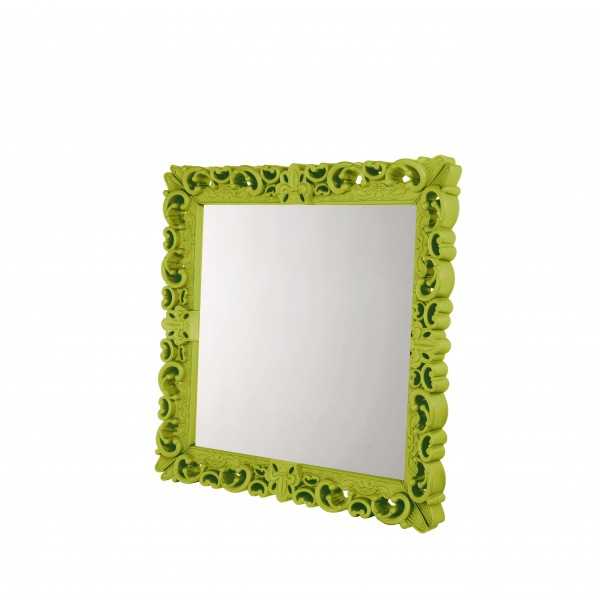 MIRROR OF LOVE L Lime Grey Grand Miroir Neo Baroque Design Carré