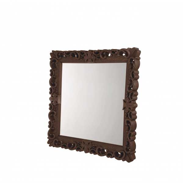 MIRROR OF LOVE L Chocolate Brown Grand Miroir Laqué Neo Baroque Design Carré