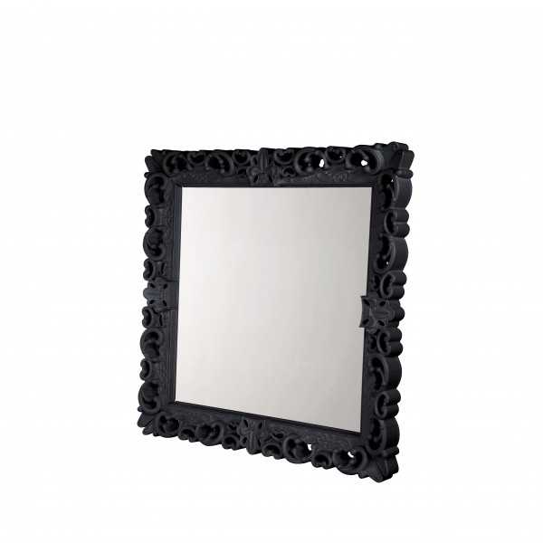 MIRROR OF LOVE L Jet Black Grand Miroir Laqué Neo Baroque Design Carré