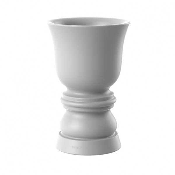 glazed cup shaped planter white