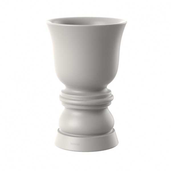 glossy cup shaped planter ecru