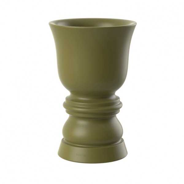 lacquered cup shaped outdoor pot kaki