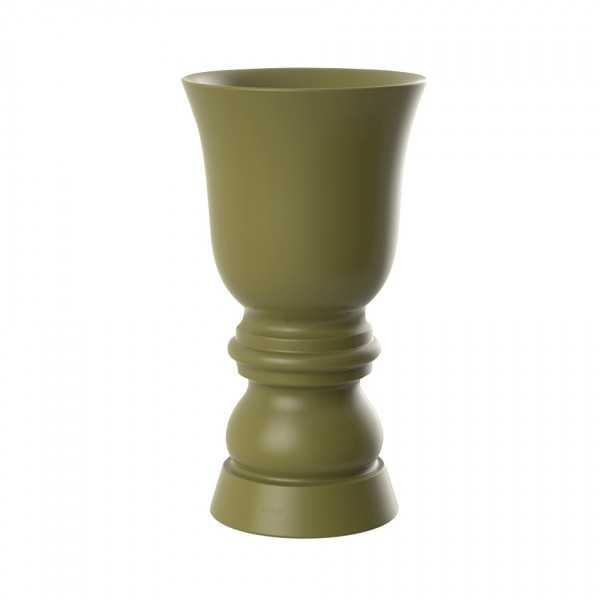 cache pot laqué forme pièce échec suave planter 100 cm khaki