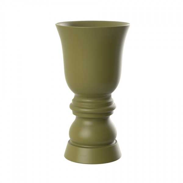 Large Cup Shaped Glossy Vase khaki