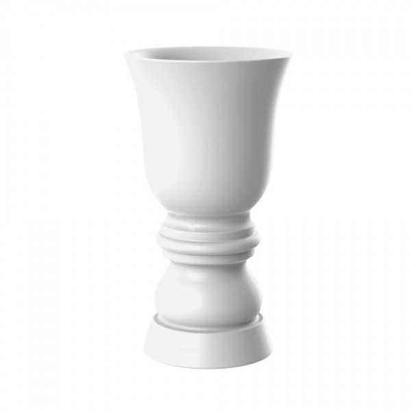 jardinière laqué forme pièce échec suave planter 100 cm blanc