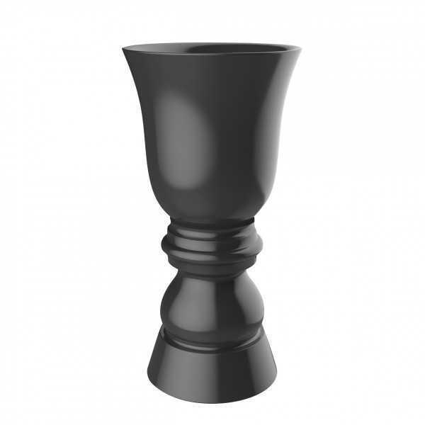 flower pot laquered XL chess piece form suave planter 60 inches anthracite