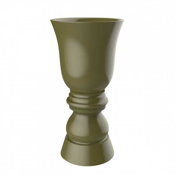 flower pot laquered XXL chess piece shape suave planter 60 inches khaki