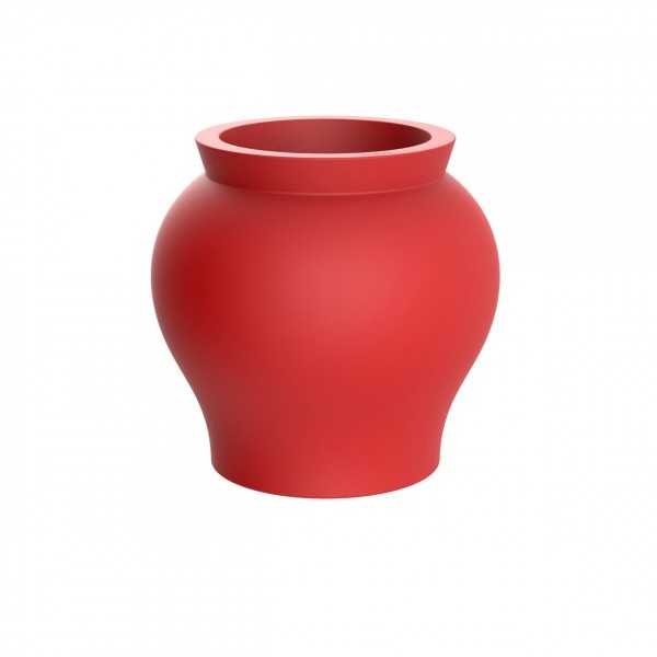 curved shape planter red