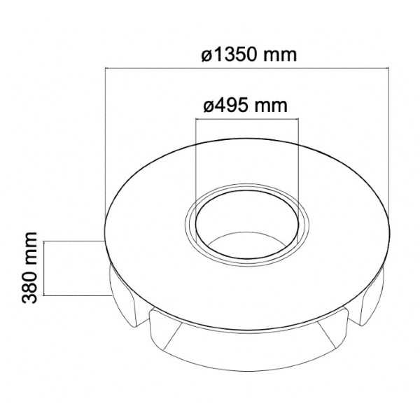 Dimensions GIRO 135 - Ø 1350mm H 380mm - Acier ou Acier Corten - Braséro Haut de Gamme - Mars 2525, Corten*, Noir