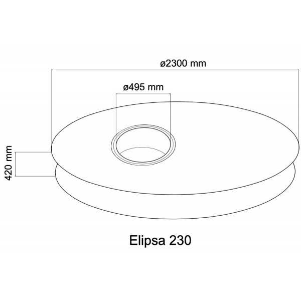 Dimensions 1750 x 1750 mm H 420 mm - Brasero Ovale - ELIPSA 230