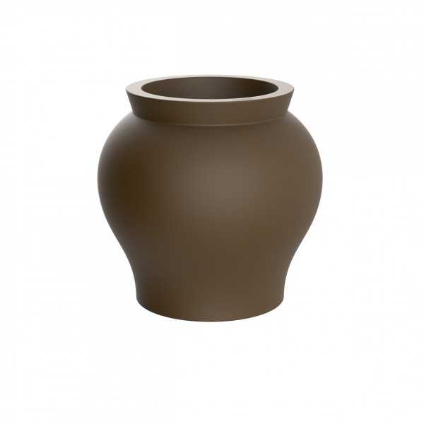 Varnished Vase Curved Shape brown