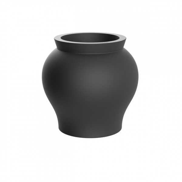Varnished Vase Curved Shape black