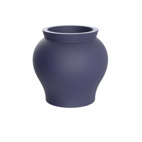 Varnished Vase Curved Shape notte blue