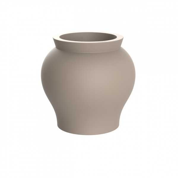 Varnished Vase Curved Shape taupe