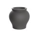 Varnished Vase Curved Shape anthracite