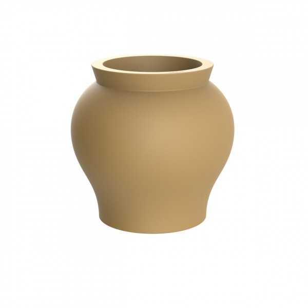 Varnished Vase Curved Shape beige