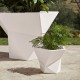 Glazed Faceted Vase white