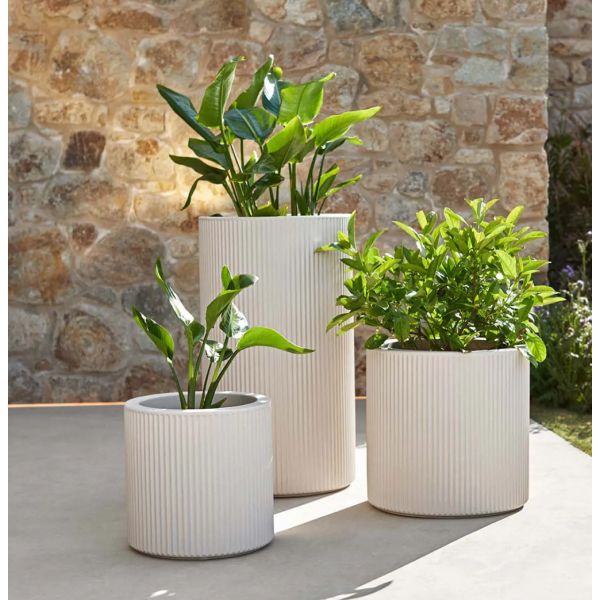 POT GATSBY CYLINDRIQUE 80 cm - Vase Cylindrique Rainuré