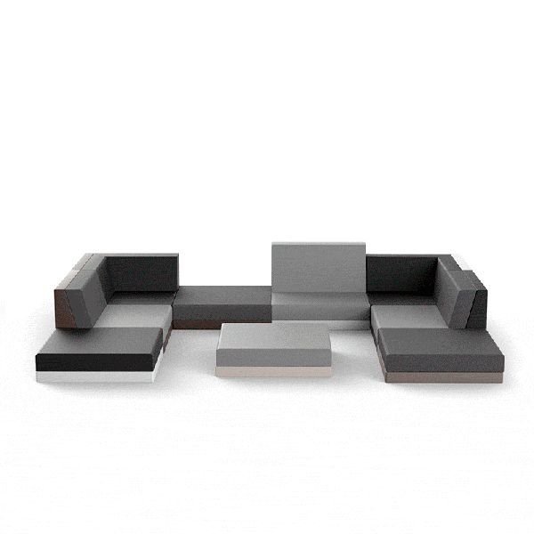 PIXEL SOFA MODULE LONG CHAIR RGB : Lighted Modular Outdoor Sofa