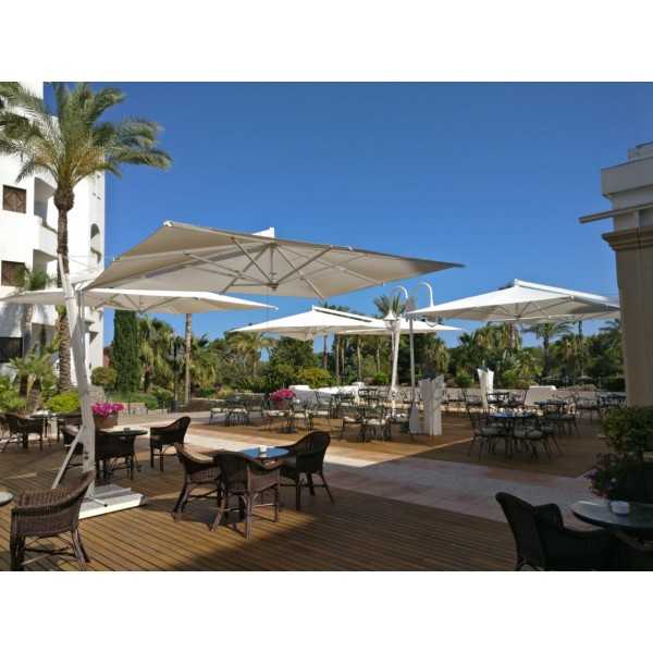 Doppio European Sun Shade System with Single Pole and Two Canopies by Fim