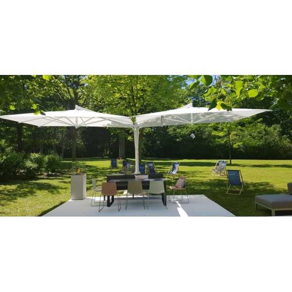 Doppio European Sun Shade System with Single Pole and Two Canopies by Fim
