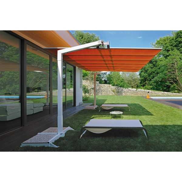 Flexy Shading System with a Large Sliding and Tilting Canopy