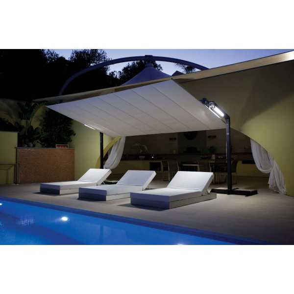 Flexy Free Standing Awning with Lighting System (optional) at a Hotel Poolside