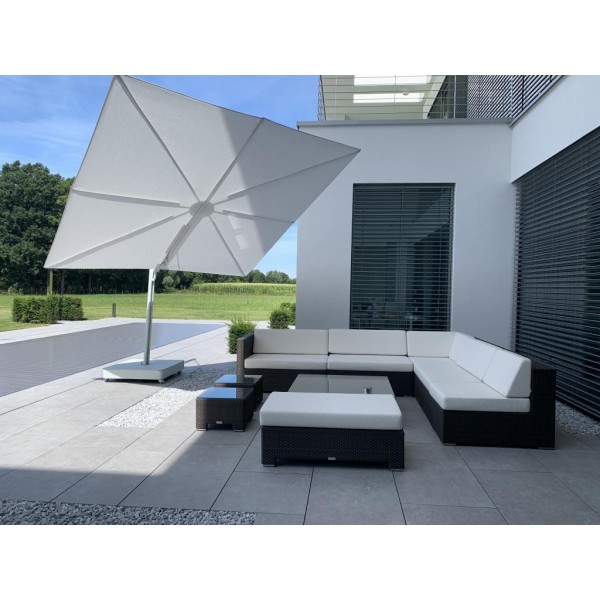 VERSA UX GRIS CLAIR - Parasol Déporté Toile Plate Carré UMBROSA