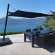 VERSA UX FULL BLACK - Parasol Plat Déporté 3 x 3 Umbrosa