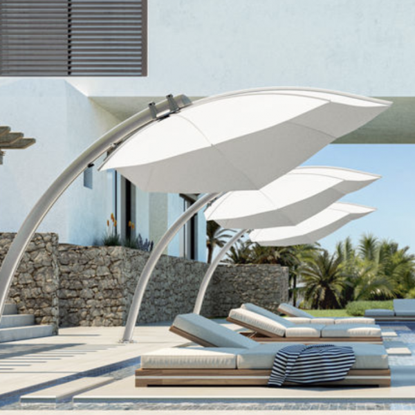 shampoo cocaïne Anesthesie ICARUS Reclining Design Parasol 3 x 3 UMBROSA - Leaf Shaped Sunbrella