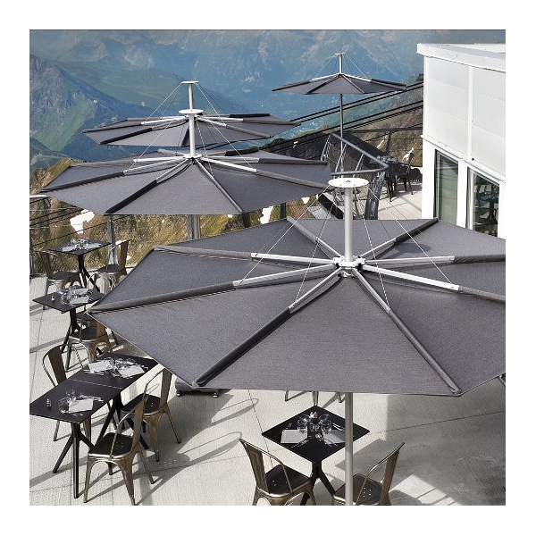 INFINA ROUND 300 - Parasol Plat Vent Fort Pied Central Rond 300cm