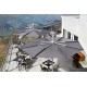 INFINA 300cm - Parasol Plat Vent Fort Pied Central Rond 300cm