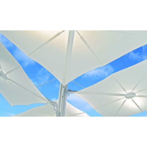 XXL Parasol SPECTRA MULTI 560x560 cm flat design central pole UMBROSA