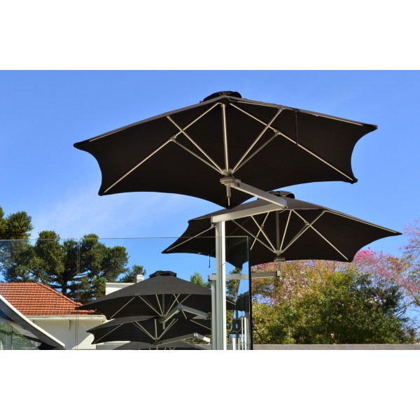 PARAFLEX DUO 380 x 190 - Double Umbrella With Flexible arms and Central Post
