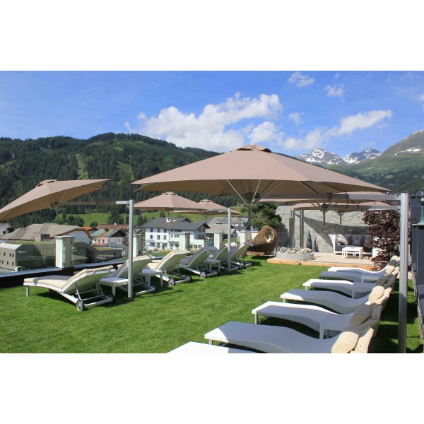 Parasol double 380x190 à mât central PARAFLEX DUO