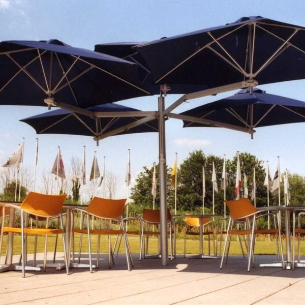 High End Freestanding Umbrella with 5 canopies PARAFLEX MULTI 460 x 460 cm