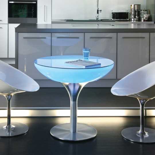 HomeFitting Table basse ronde extérieure lumineuse 55cm bar de piscine