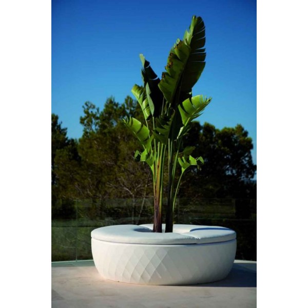 Benche with Integrated Planter - Round Street Furniture - 100% Recyclable - VASES ISLAND Vondom