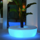 Jardinière Ronde LED Avec Banc Intégré - Tour d'arbre LED - VASES ISLAND LED WHITE