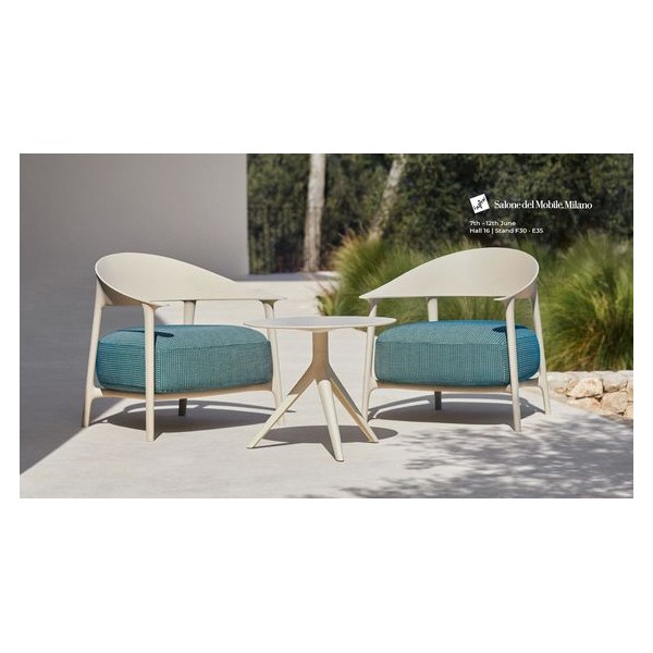 Soft lounge chairs for outside with soft seat and metal armrests AFRICA LOUNGE VONDOM