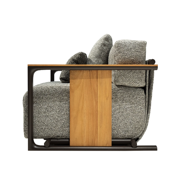 TULUM Lounge - Soft Armchair With Metallic Armrests